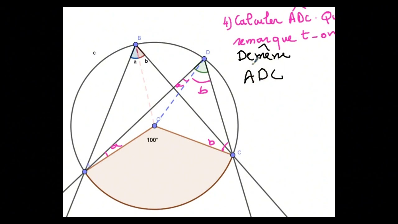 Angles inscrits et angles au centre 1ere