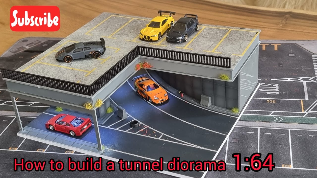 Very cool Tunnel diorama with lights in 1/64 scale that I bought on Aliexpress  #diecast #hotwheels