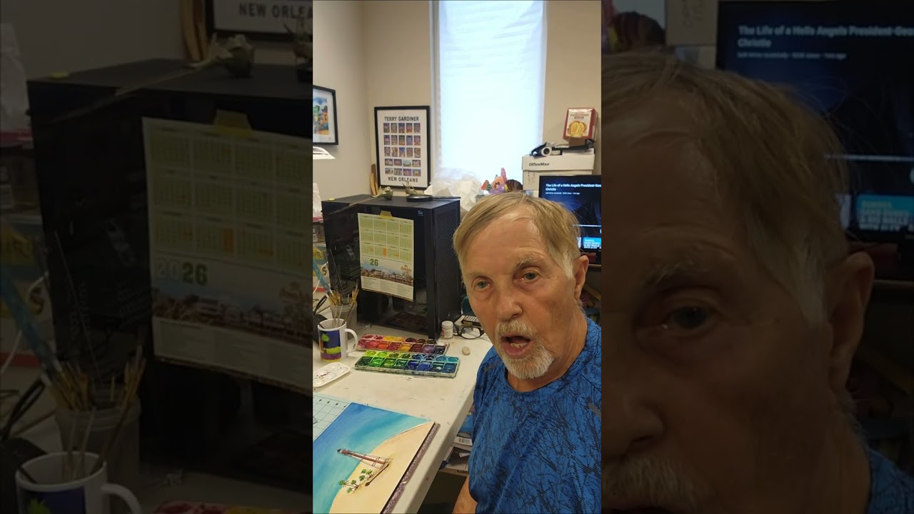I show you how a watercolor painting is developed. 