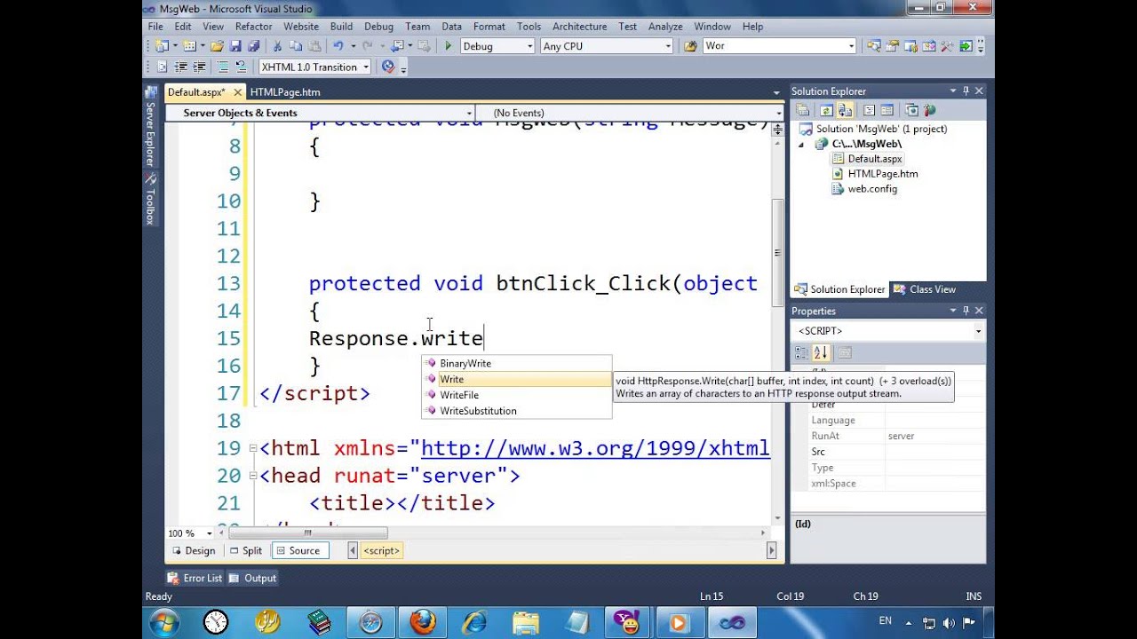 اظهار رسالة جامدة جداً في اي اس بي دوت نت Message Web in ASP.NET