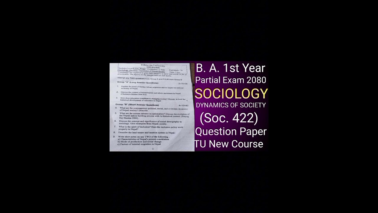 BA lll 2081 #population #diversityandinclusion of #nepal #tu #exam #question #paper (Pop. 410)