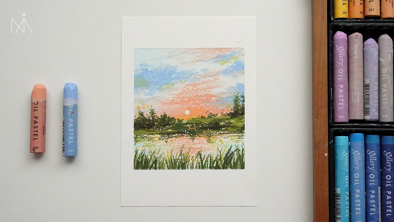 Drawing sunset scenery with oil pastel : 오일 파스텔로 그리는 노을 풍경화 [NIA]
