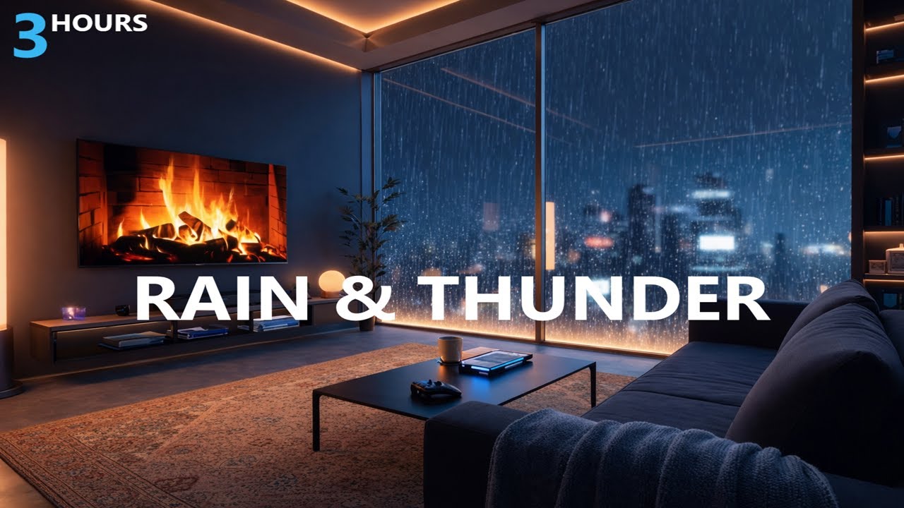 RAIN, THUNDER, and LIGHTING Sounds for Sleeping | Sleep & Relax | ASMR Nature Sounds | 3 Hours