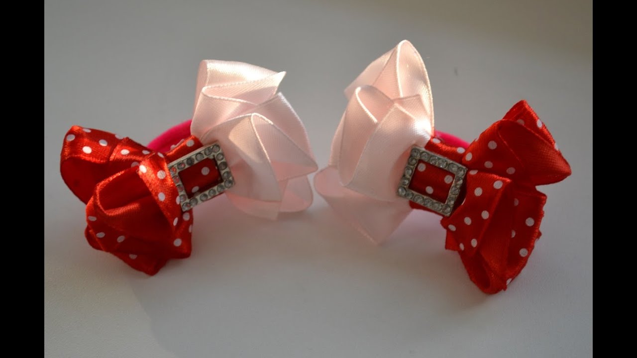 Мастер класс красивых бантиков. Канзаши. Цветы из лент. Ribbon bow