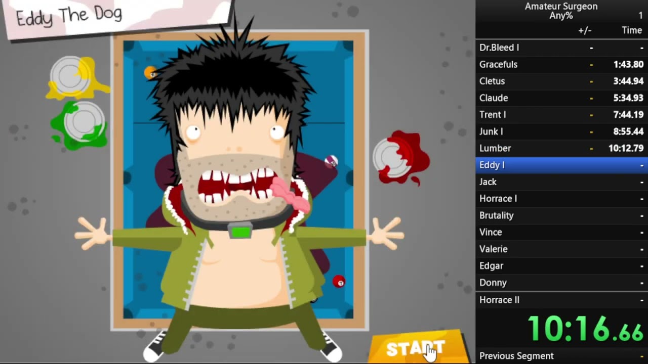 Amateur surgeon speedrun Any% in 1:14:07
