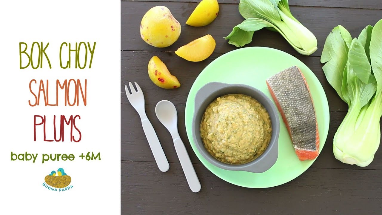 Salmon Bok Choy Plums Baby Food Recipe +6M