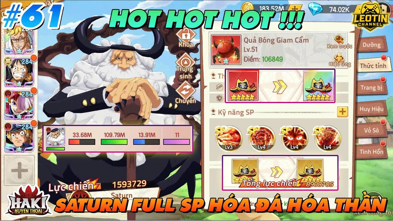 HAKI HUYỀN THOẠI - #61 HOT HOT! MAX SP SATURN - &Uacute;P MAX PING TH&Aacute;NH KH&Iacute; - H&Oacute;A Đ&Aacute; TEAM BẠN - LẬT THẾ CỜ