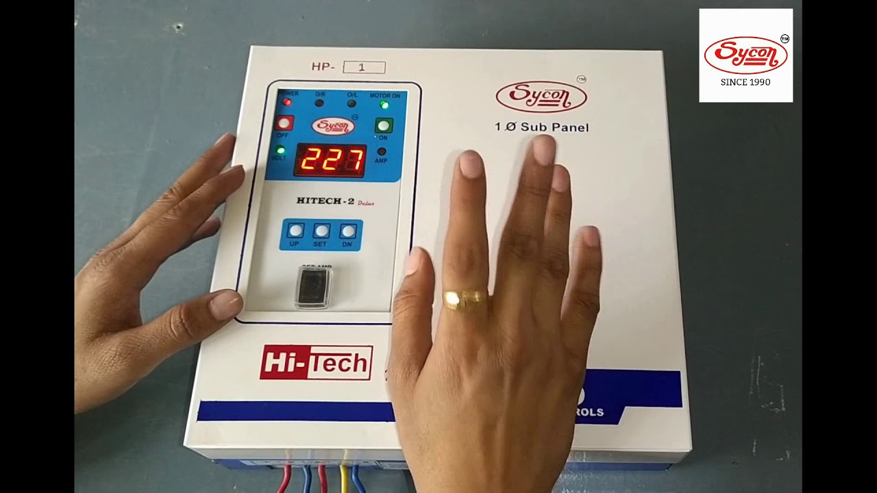 SYCON SINGLE PHASE HITECH 2 DIGITAL SUBMERSIBLE PANEL CONNECTION AND SETTING VIDEO HINDI 02332312439