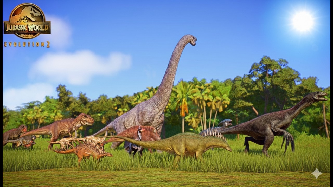All Dinosaurs and Reptiles Escaping from a Massive Volcano Explosion in Isla Sorna Site B | JWE2