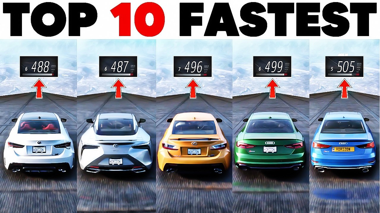 Top 10 Fastest LEXUS Vs AUDI CARS in Forza Horizon 5 | Insane Downhill Top Speed + Jump