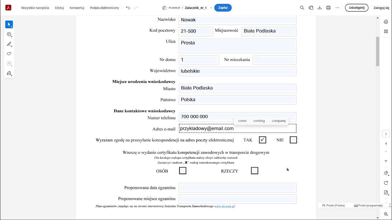 Jak zapisać się na Egzamin na Certyfikat Kompetencji Zawodowych 2025- instrukcja wypełniania wniosku