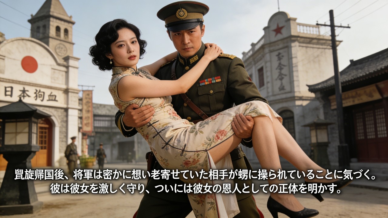 凱旋帰国後、将軍は密かに想いを寄せていた相手が甥に操られていることに気づく。彼は彼女を激しく守り、ついには彼女の恩人としての正体を明かす。