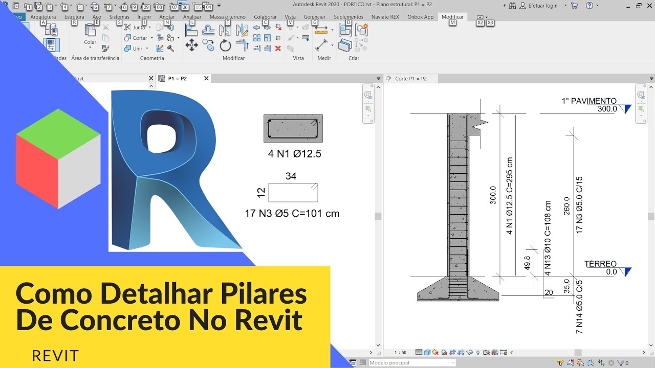 Como detalhar pilares de concreto - Revit