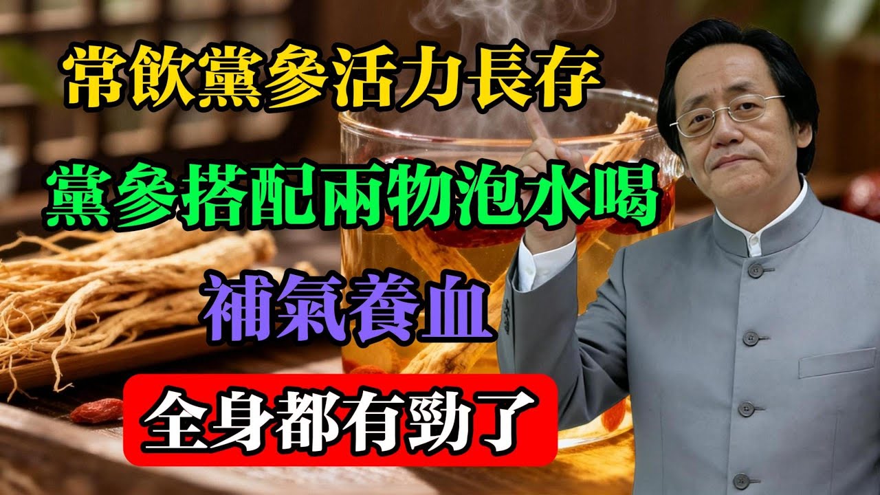 倪海廈：常飲黨參，活力長存！黨參搭配兩物泡水喝，補氣養血，全身都有勁了！#倪海厦 #中醫養生 #黨參 #氣虛調理 #食療養生 #台灣中醫 #日常保健 #藥食同源