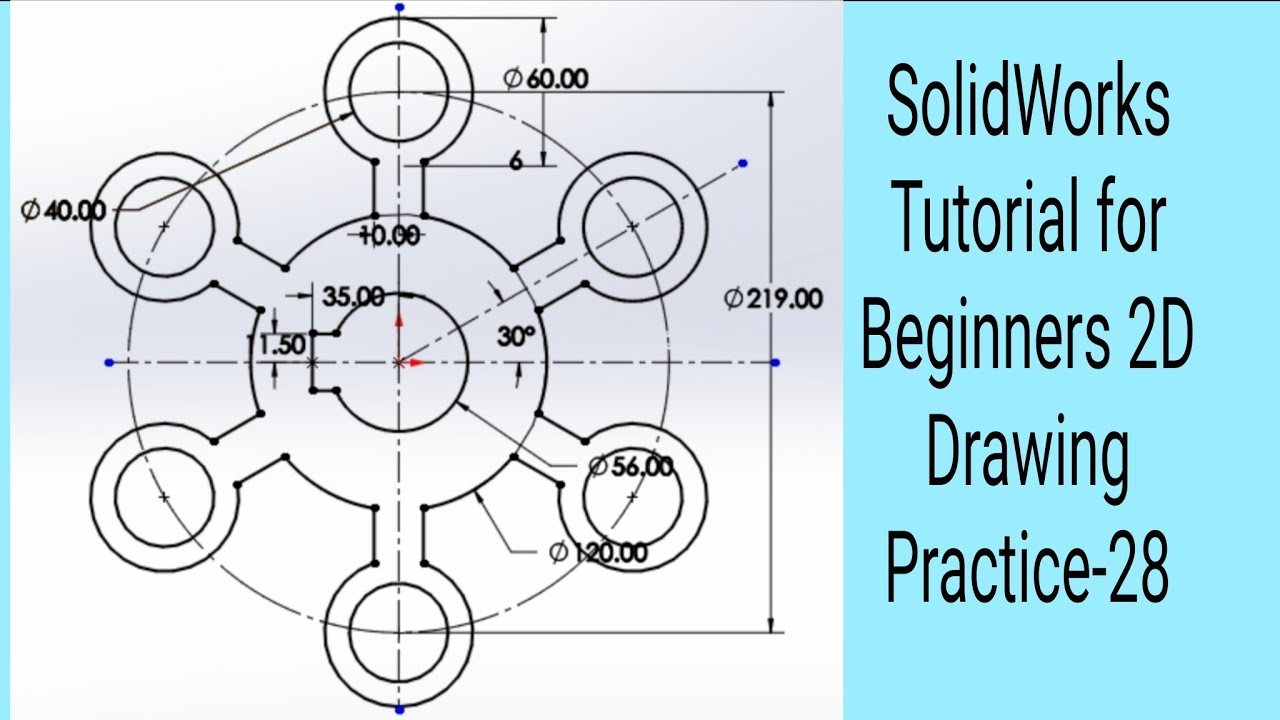 SolidWorks Tutorial for Beginners 2D Drawing Practice-28