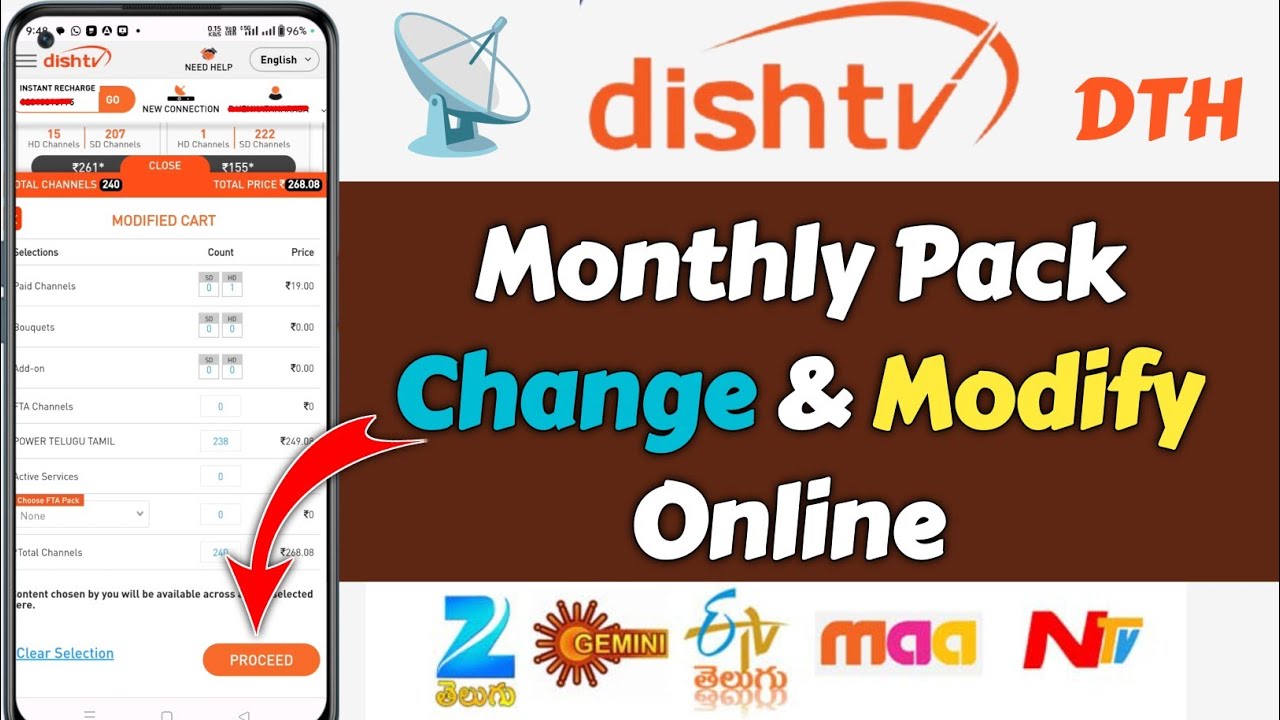 How to Change DishTV Pack Online | DishTV Monthly Recharge Modify Online