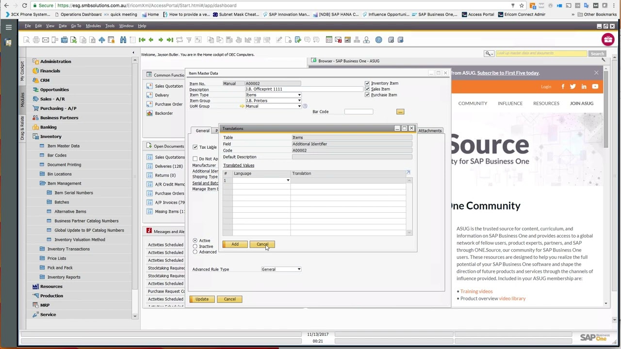 15 Minute Fundamentals for SAP Business One - Item Master Data