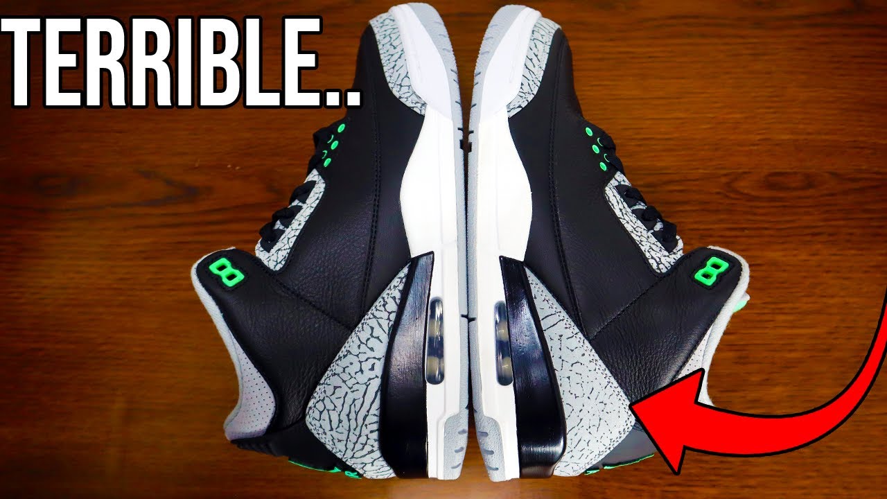 WORST JORDAN OF THE YEAR - The Jordan 3 GREEN GLOW IN FOOT In-Hand Review & Resell Prediction