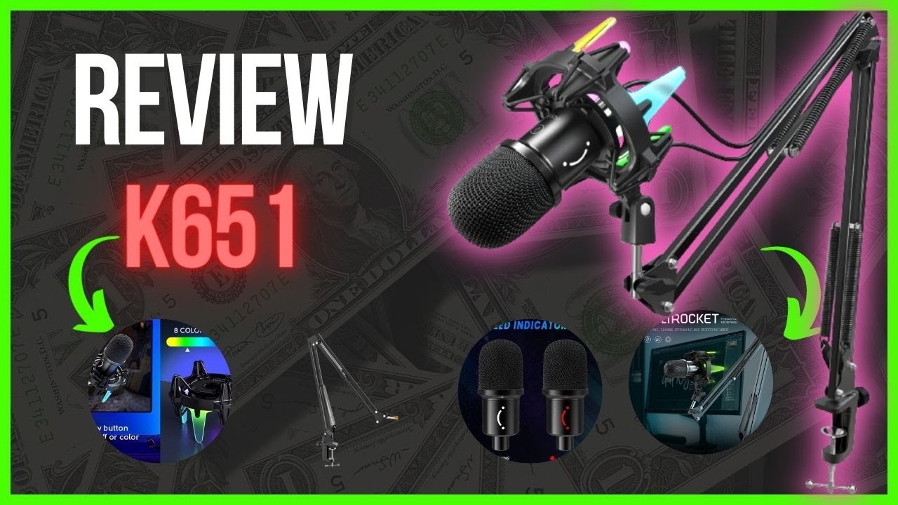 Microfone Fifine K651 Amplirocket Rgb C/ Bra&ccedil;o Articulado