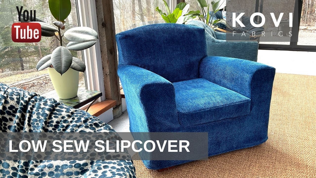 Easy, Low-Sew Fitted Slip Cover- Upholstery DIY tutorial