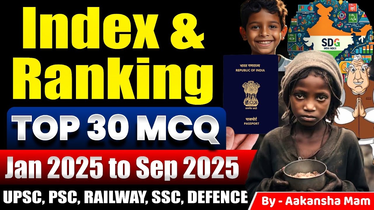 Index Ranking 2025 | Top MCQs for Competitive Exams 🔥| UPSC, SSC, Banking, State PSC & All Govt Exam