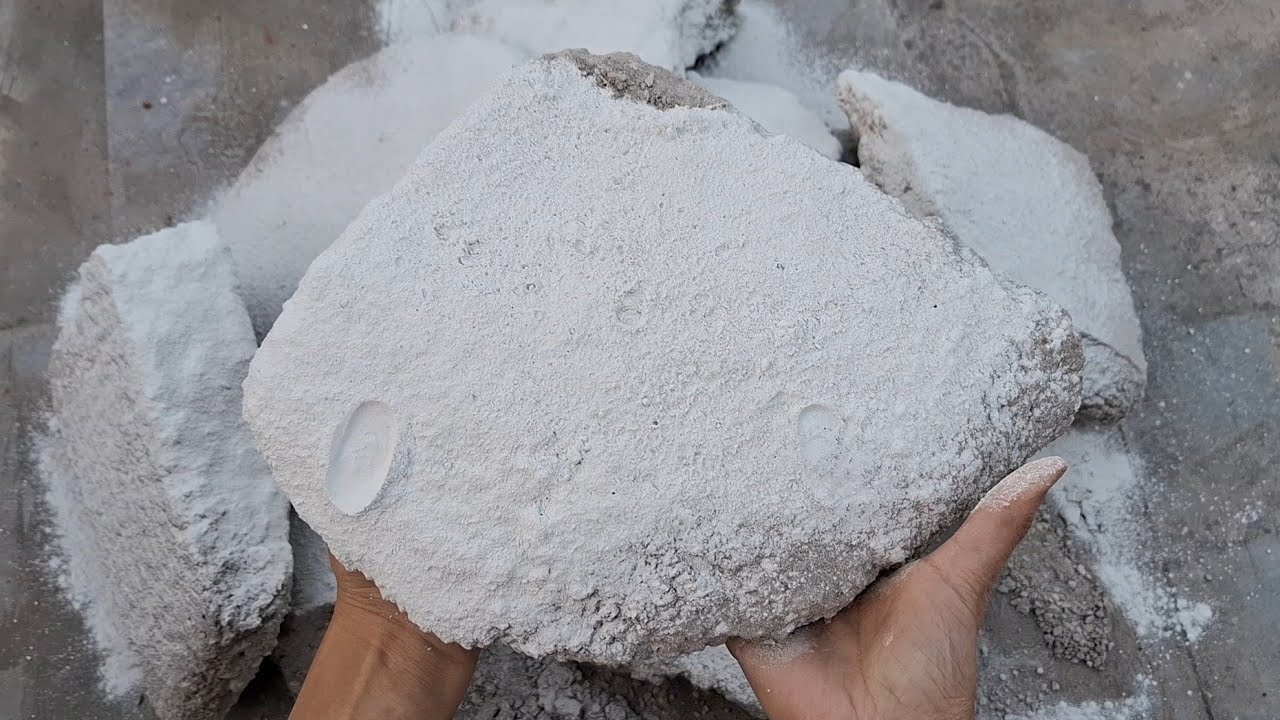New video white Grainy sand floor crumbling  oddly satisfying