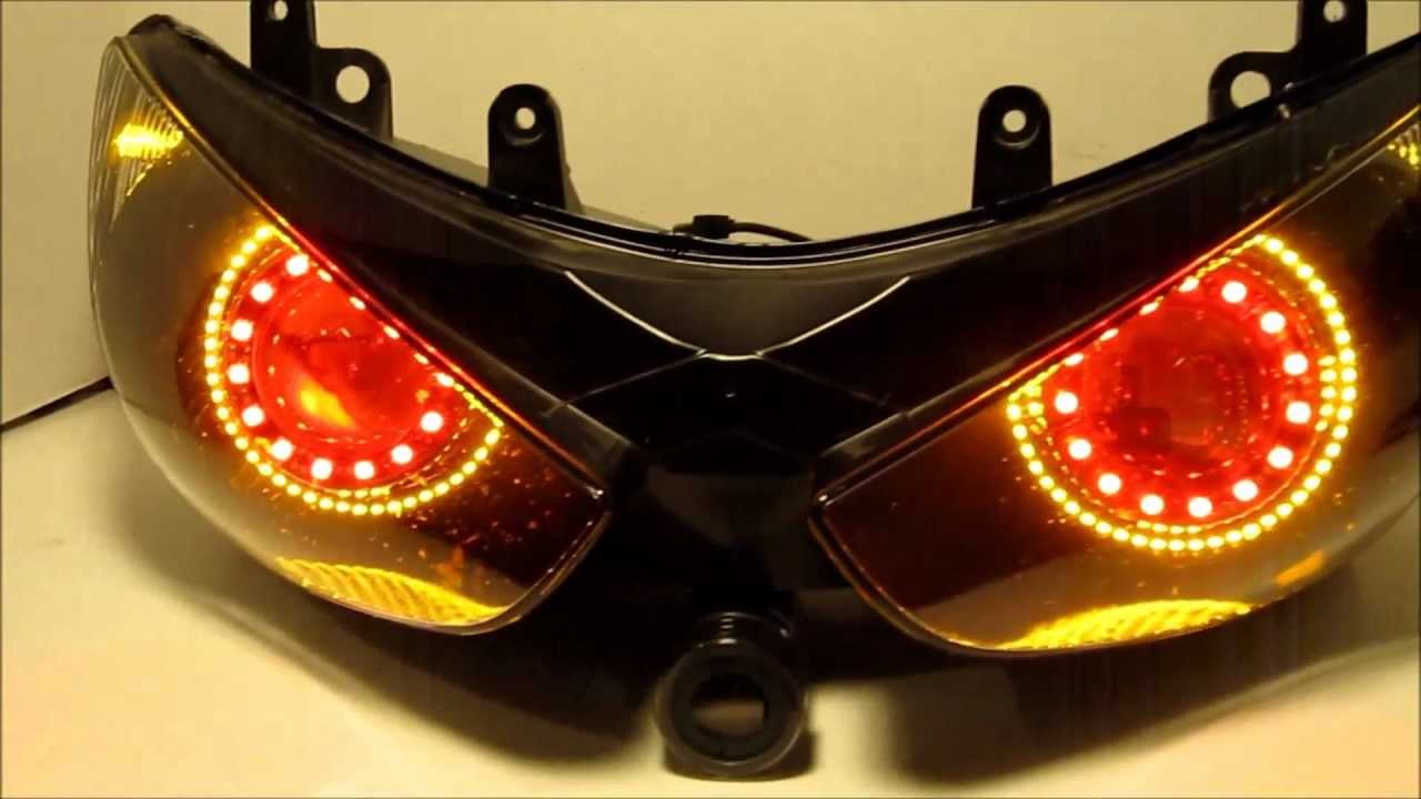 #1 2005-2006 Kawasaki zx6r zx-6r 636 Projector Headlights BiXenon hid Dual Angel Eyes Halo By BKmoto
