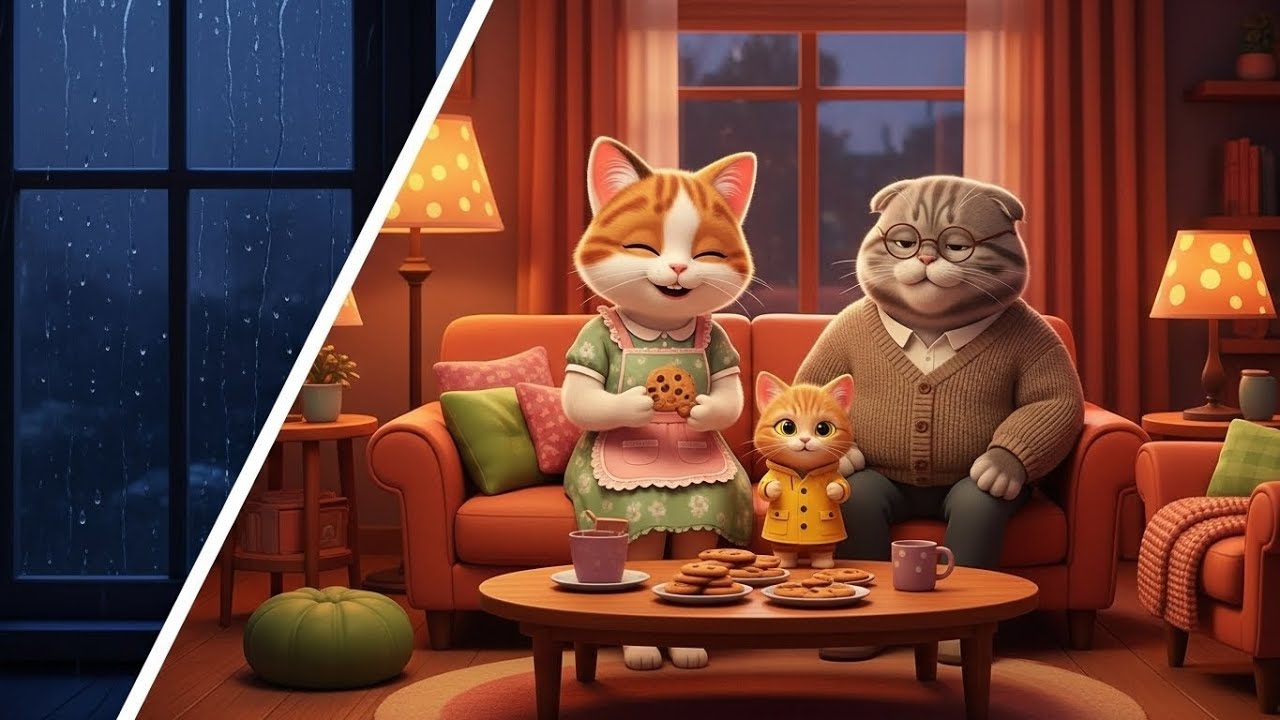 A Warm Little Cottage on a Rainy Day | Baking Cookies & Finding Comfort Together | Animation