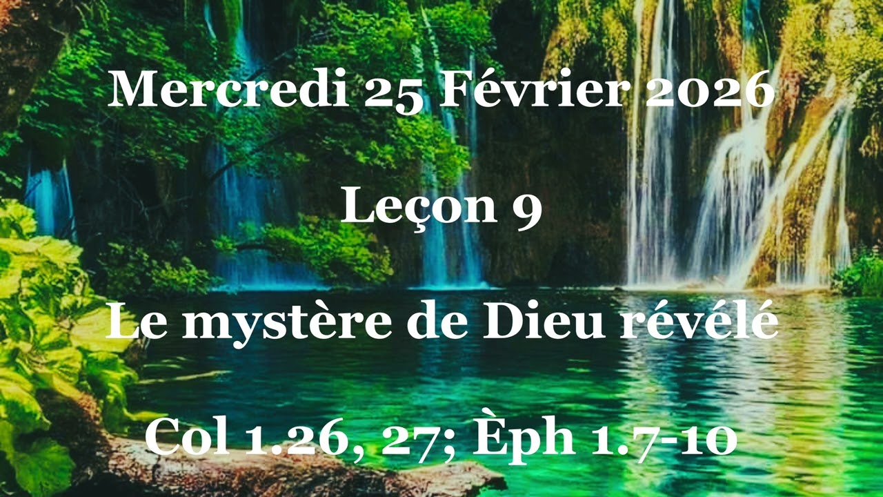 Leçon 9-Le mystère de Dieu révélé 
