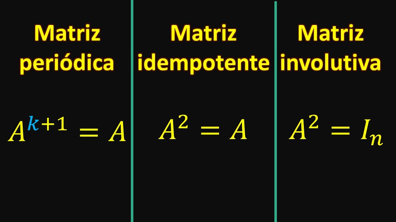 Matriz periódica - idempotente - involutiva