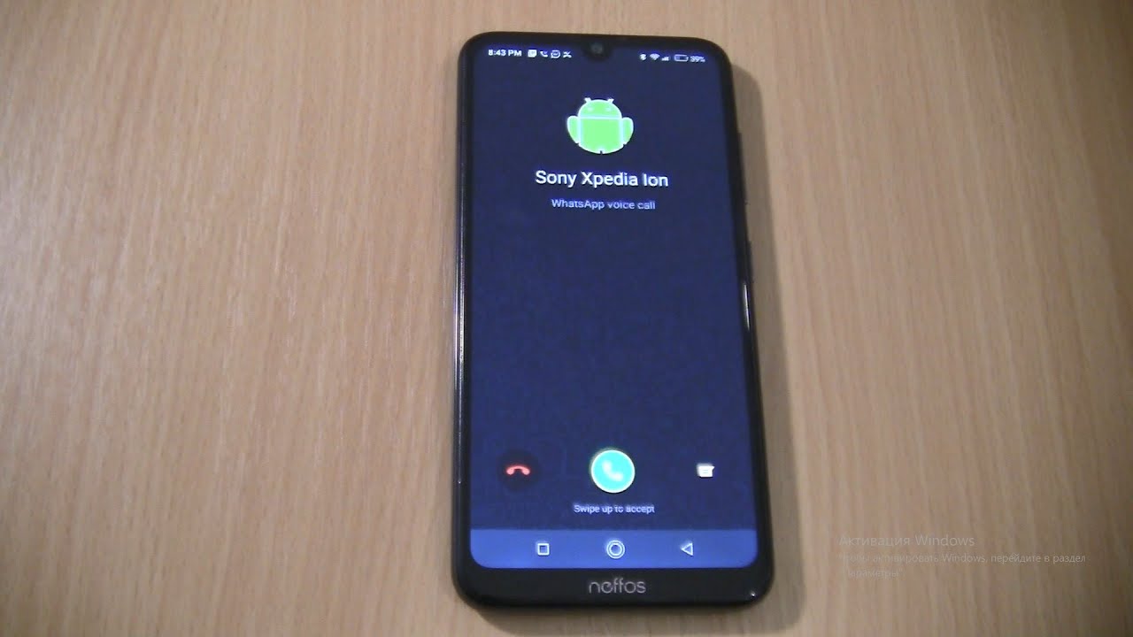 WhatsApp Android robot on Tp Link Neffos X20 Pro incoming call