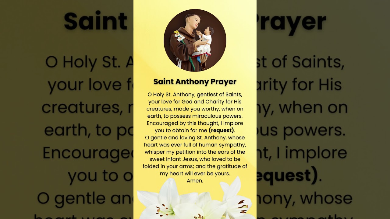 Prayer to Saint Anthony | Unfailing Prayer