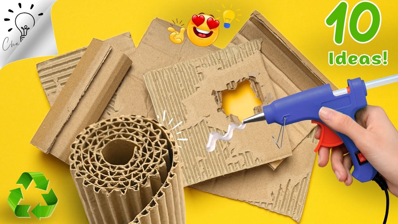 DIY♻️ 10 лучших идей по переработке картона, которые вы можете захотеть сделать! #2024
