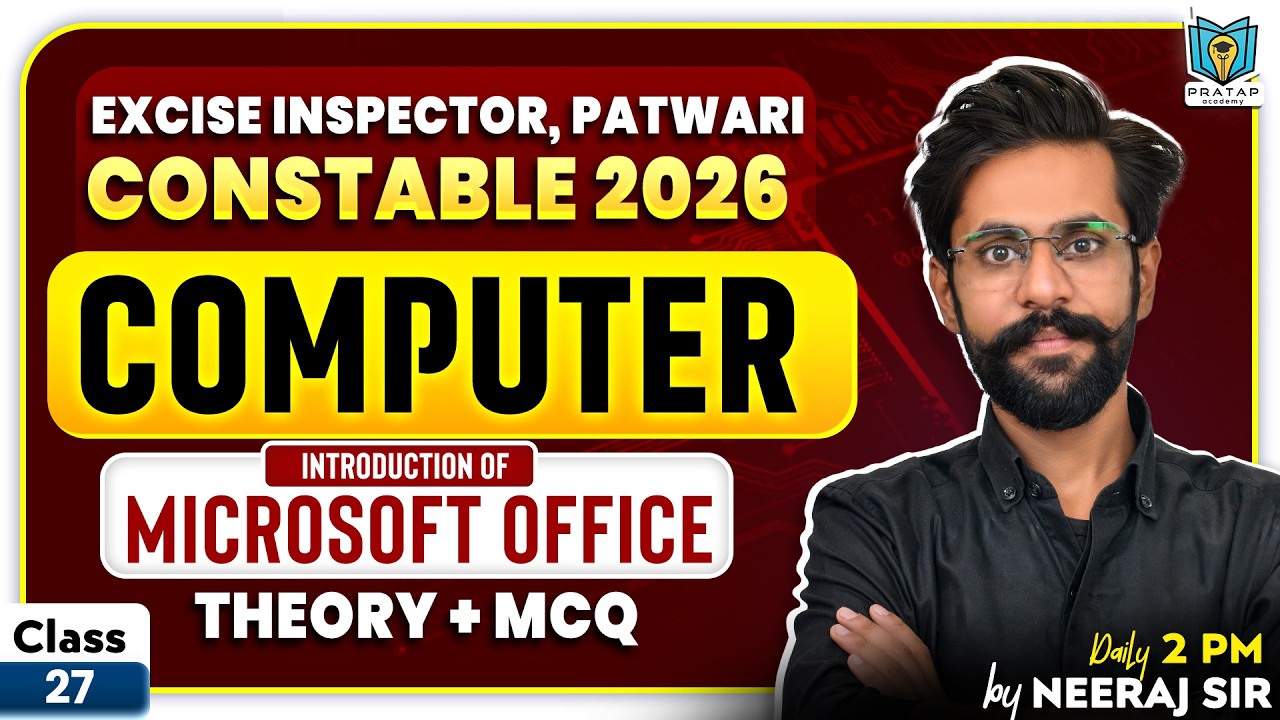 Computer Class for Excise Inspector, Punjab Police Constable 2026 | Microsoft office | By Neeraj Sir