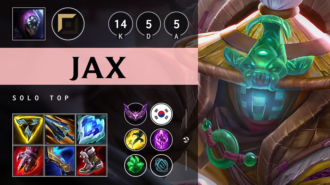 Jax Top vs Garen: Triple Kill, Godlike - KR Master Patch 14.21