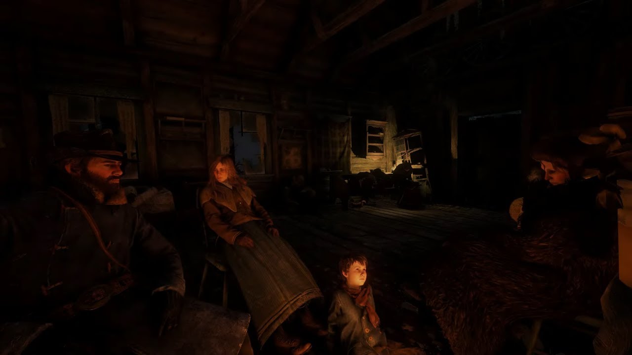 Let's keep warm together by the fireplace in the cabin during a blizzard | RDR2 ASMR