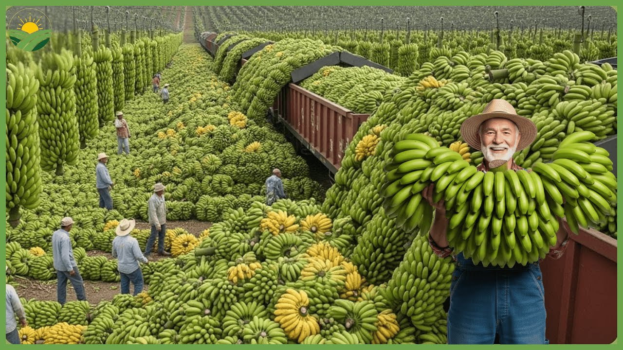 How Farmers Harvest and Process Millions Tons of Bananas This Way – Banana Farming Documentary
