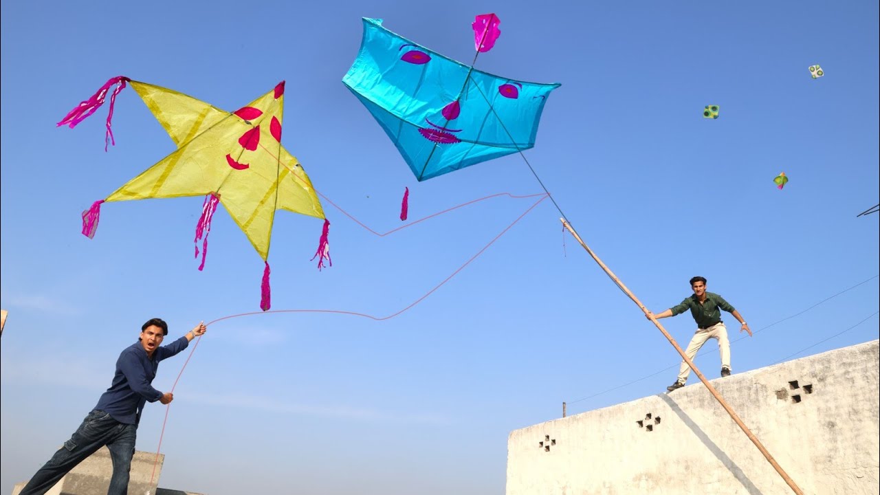 New Unique Star Kite Vs Bablu Kite Catch Nasir Roof | Red Door Pina