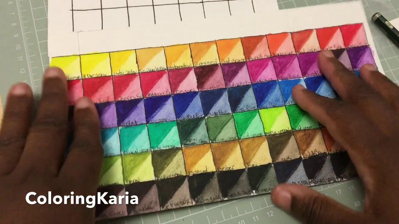 Quick and Easy DIY color charts for colored pencil, watercolor color pencil and more