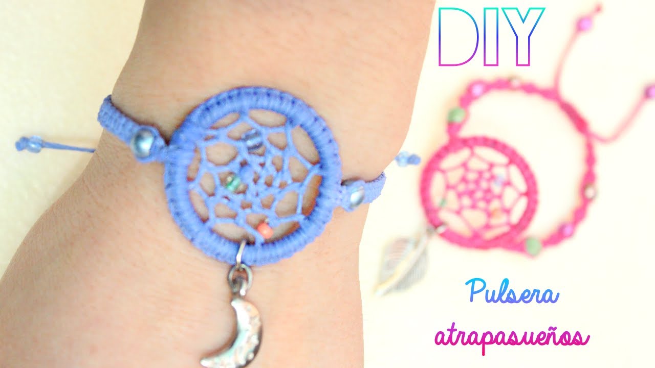 Como hacer una PULSERA ATRAPASUEÑOS con hilo Facil🌙 DIY dreamcatcher bracelet ✨