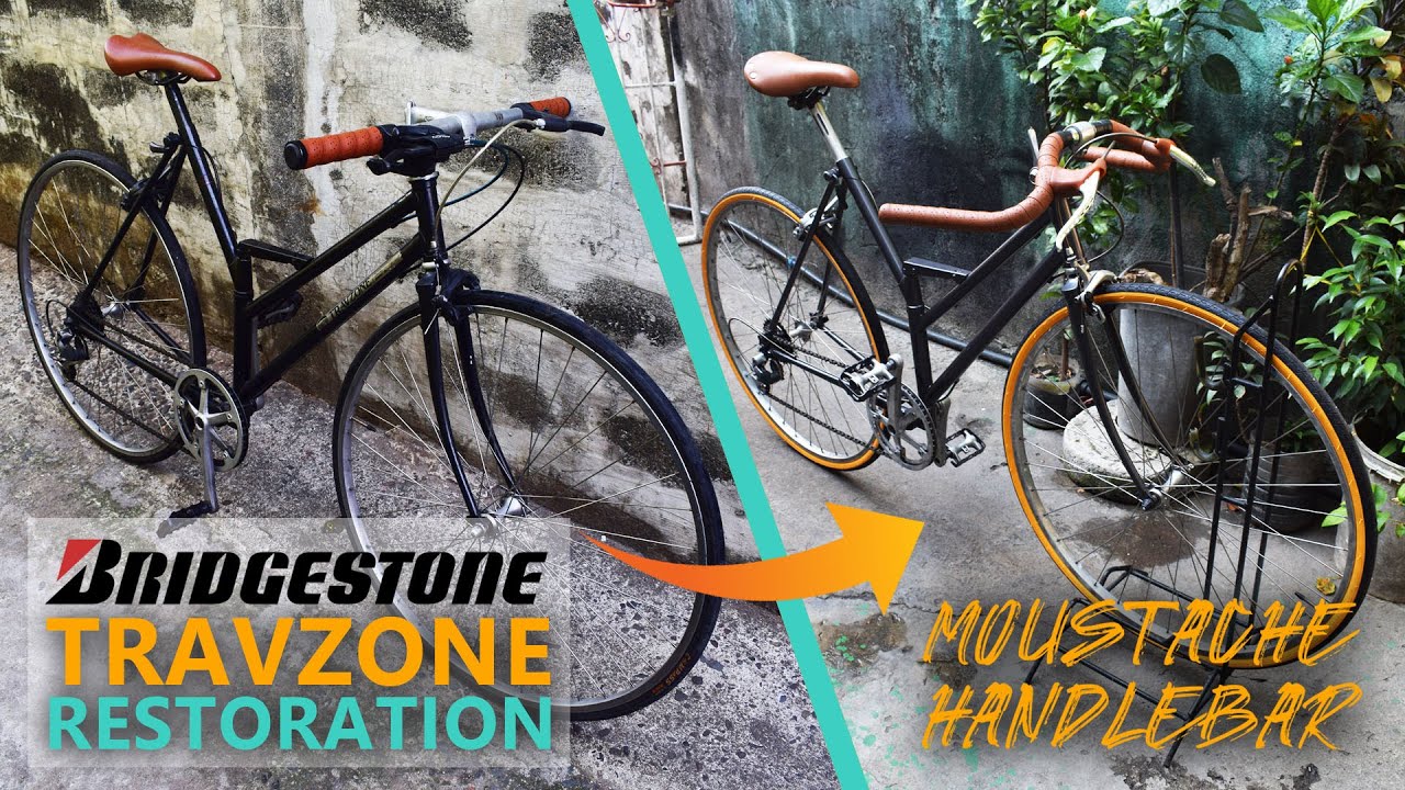 RESTORATION BIKE - Bridgestone Travzone Bike Restoration with MOUSTACHE BAR