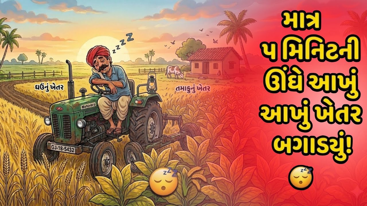 માત્ર 5 મિનિટ ની ઊંઘ એ આખું ખેતર બગાડી નાખ્યું! 😴🌾 કોમેડી વિડિઓ #explore #comedy #trending #funny 