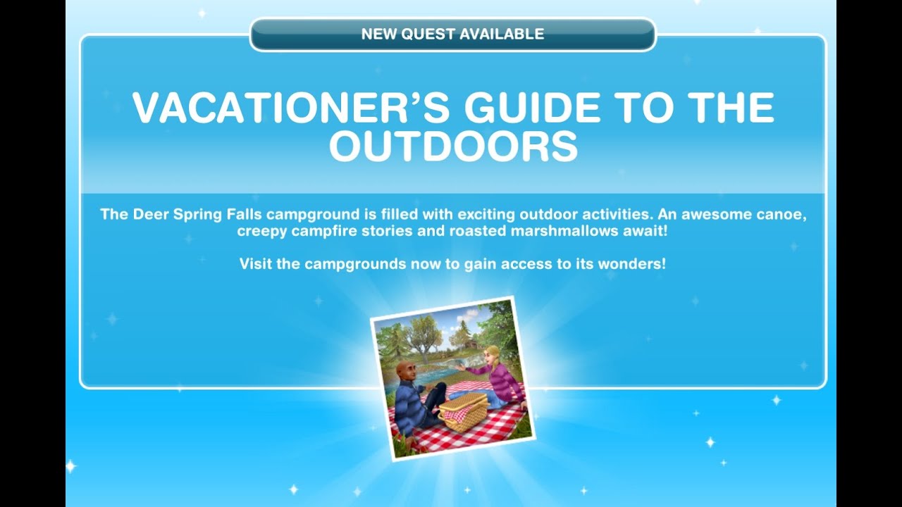 Sims Freeplay | Vacationers Guide To The Outdoors Quest
