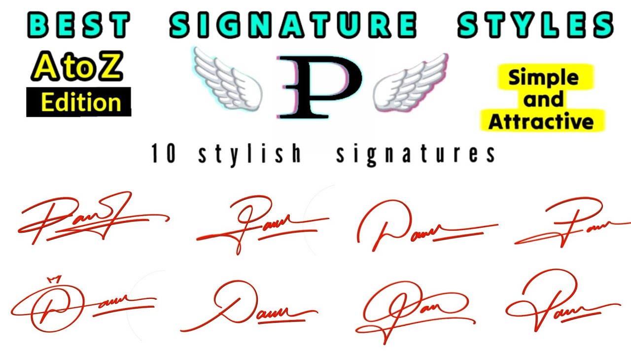 ✅ Signature ideas for letter P | P signature style | Letter P Signature Style 