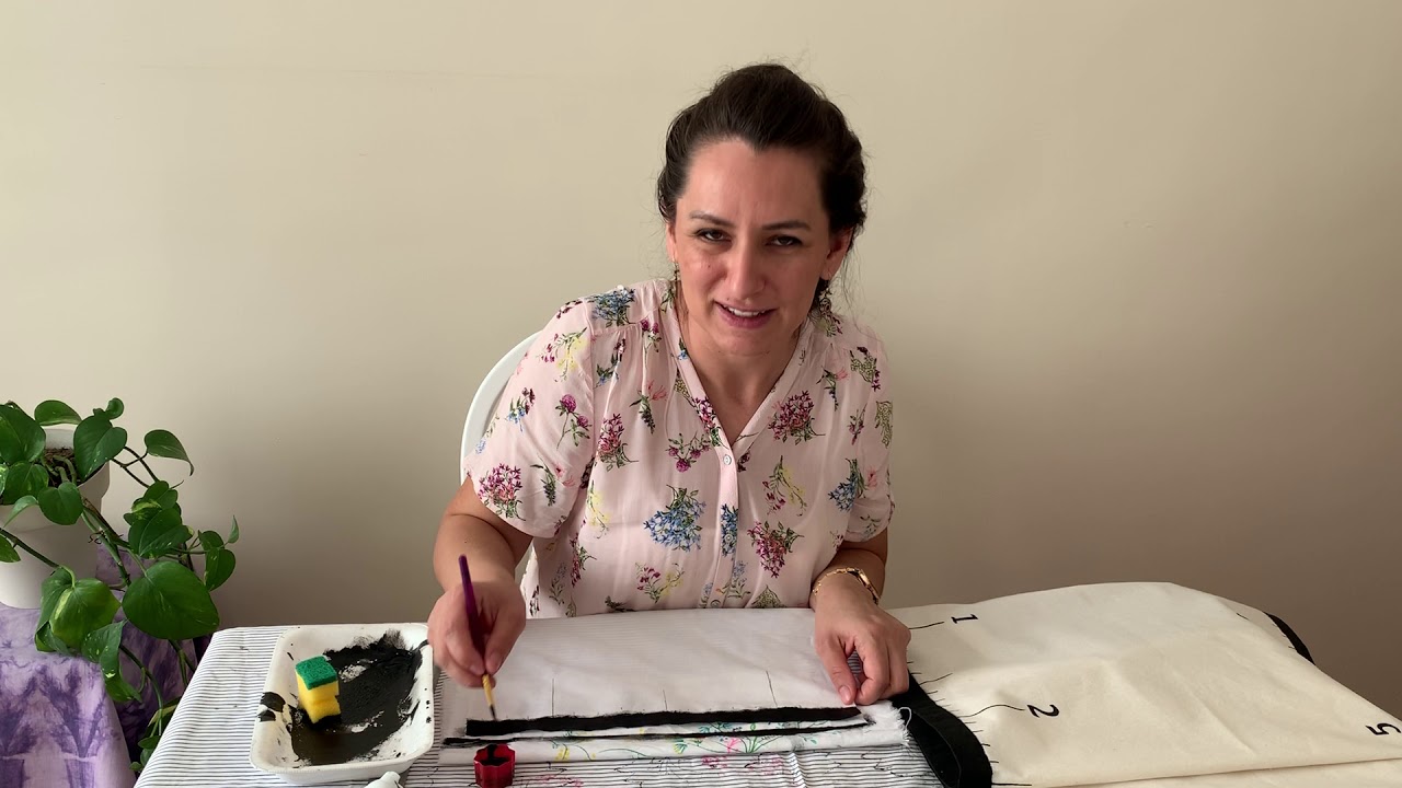 Tahta Baskı, fırça ve sünger. 3 farklı teknik ile runner yapımı