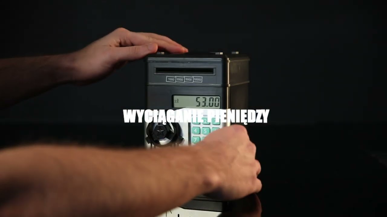 Skarbonka Sejf dla Dzieci Liczy Polskie Monety Wyświetlacz LCD
