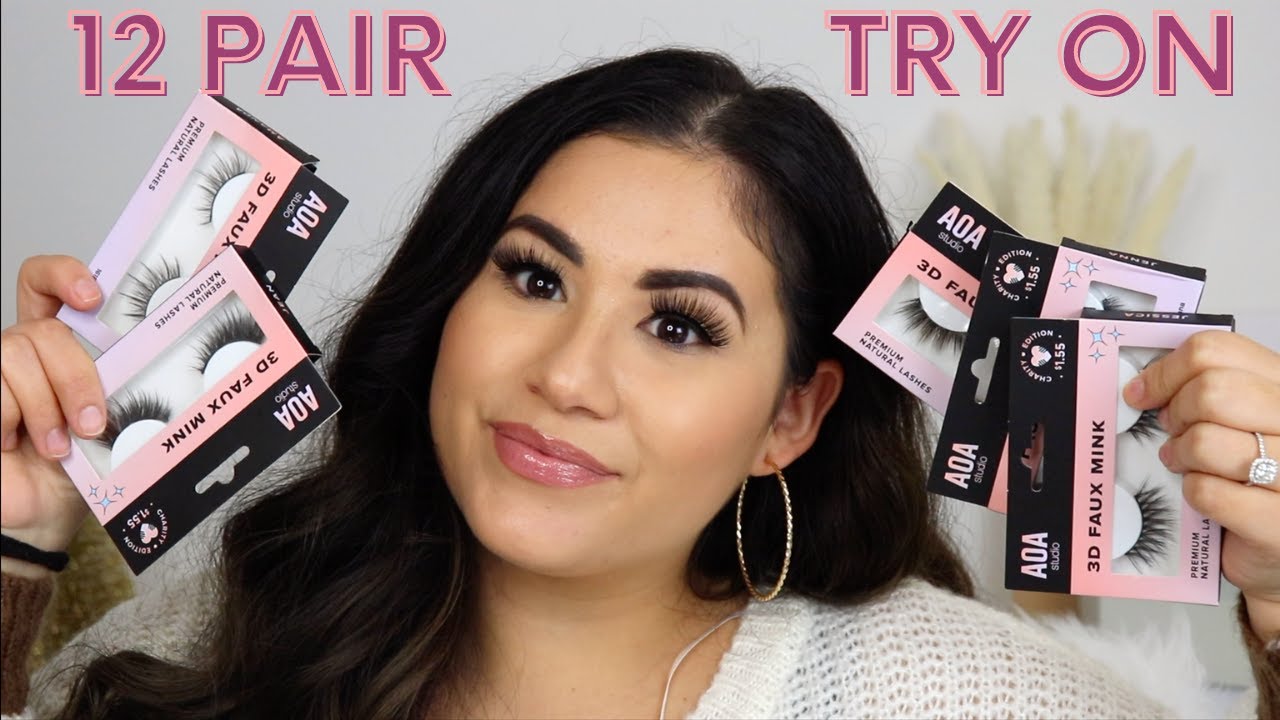 SHOP MISS A $1 FAUX MINK LASHES | TRYING OUT 12 PAIR OF LASHES
