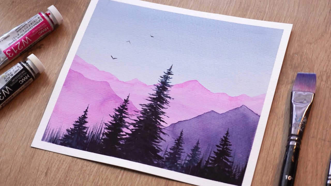 Watercolor Painting For Beginners | Simple Watercolor Painting Technique