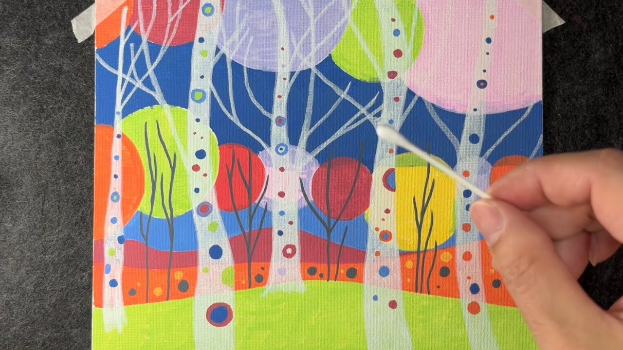 How to Draw Colorful Forests with Q-tips