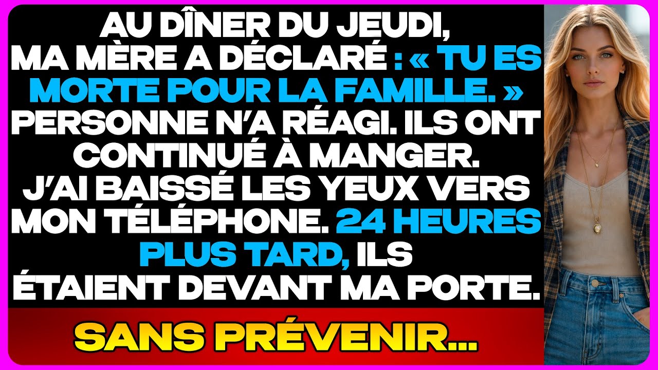 Au Dîner Familial, Ma Mère A Dit : « Tu Es Morte Pour Nous. » J’ai Regardé Mon Téléphone...